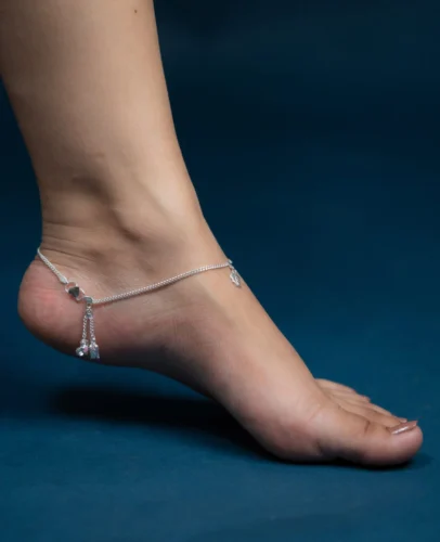 silver anklets for women